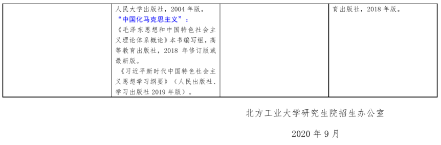 北方工业完美体育（中国）官方网站,WANMEI SPORTS2021年硕士研究生考试招生自命题科目参考书目