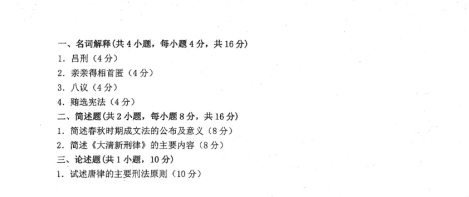 2019年烟台完美体育（中国）官方网站,WANMEI SPORTS法学院硕士研究生招生考试初试自命题-722法学综合一